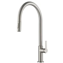 New Oletto High-Arc Single Handle Pull-Down Kitchen Faucet in Spot Free Stainless Steel Single Hole