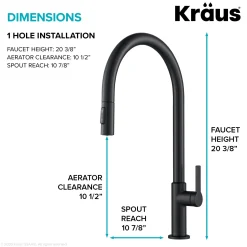 Oletto High-Arc Single Handle Pull-Down Kitchen Faucet in Matte Black Single Hole