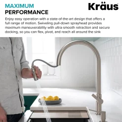 Online Oletto High-Arc Single Handle Pull-Down Kitchen Faucet in Spot Free Antique Champagne Bronze Single Hole