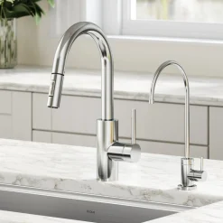 Sale Oletto Pull-Down Kitchen Faucet & Purita Water Filter Faucet in Chrome Single Hole|Water Filter Faucets
