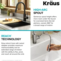 Oletto Pull-Down Single Handle Kitchen Faucet in Matte Black Single Hole