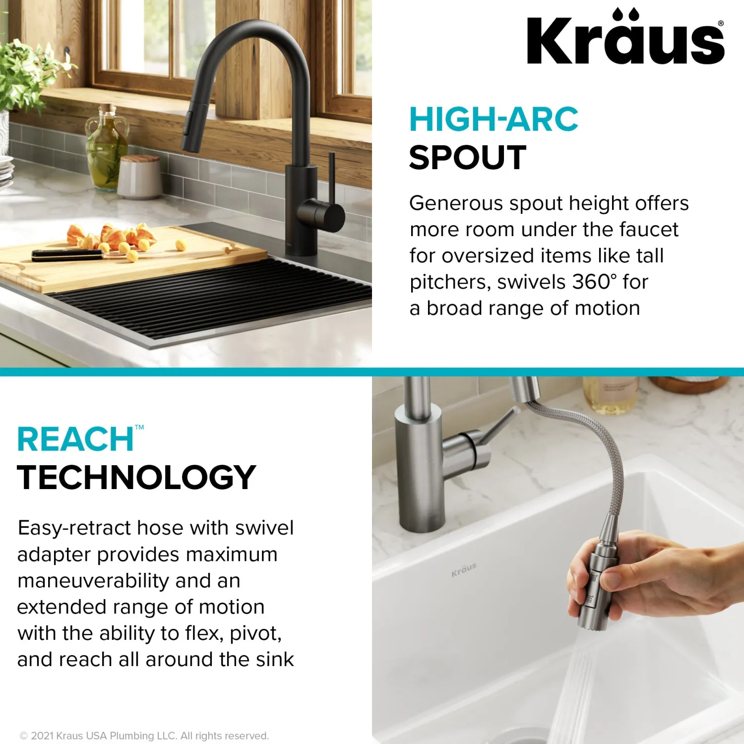 Oletto Pull-Down Single Handle Kitchen Faucet in Matte Black Single Hole