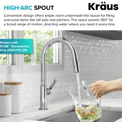 Outlet Oletto Single Handle Chrome Pull-Down Kitchen Faucet Single Hole