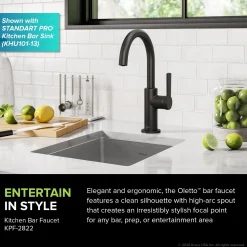 Oletto Single Handle Kitchen Bar Faucet in Matte Black Single Hole|Bar Faucets