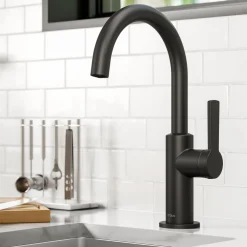 Oletto Single Handle Kitchen Bar Faucet in Matte Black Single Hole|Bar Faucets