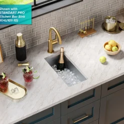 Discount Oletto Single Handle Kitchen Bar Faucet in Brushed Brass Single Hole|Bar Faucets