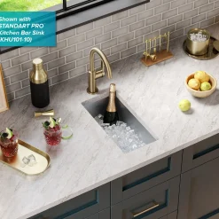 Hot Oletto Single Handle Kitchen Bar Faucet in Spot Free Antique Champagne Bronze Single Hole|Bar Faucets