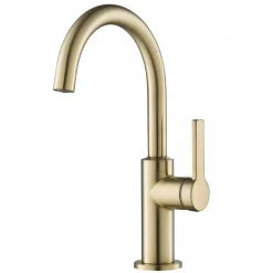 Hot Oletto Single Handle Kitchen Bar Faucet in Spot Free Antique Champagne Bronze Single Hole|Bar Faucets