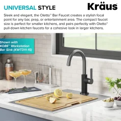 Outlet Oletto Single Handle Matte Black & Black Stainless Steel Kitchen Bar Faucet Single Hole|Bar Faucets