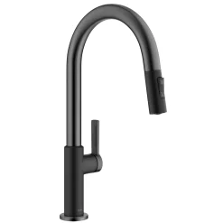 Best Oletto Single Handle Matte Black & Black Stainless Steel Pull-Down Kitchen Faucet Single Hole