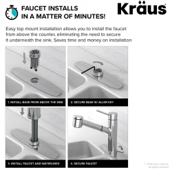 Discount Oletto Single Handle Pull Down Kitchen Faucet in Brushed Brass Single Hole