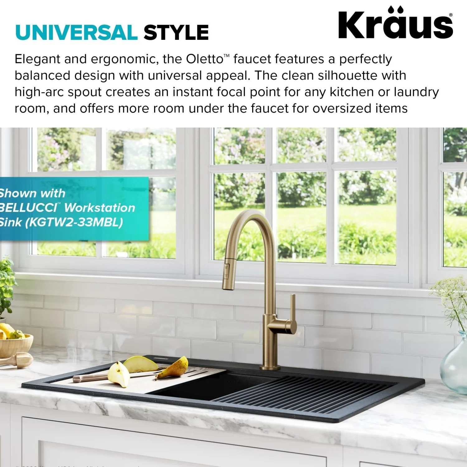 Online Oletto Single Handle Pull-Down Kitchen Faucet in Spot Free Antique Champagne Bronze Single Hole