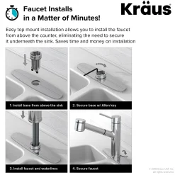 Online Oletto Single Lever Pull Down Kitchen Faucet in Chrome Single Hole