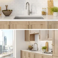 New Oletto Single Lever Pull Down Kitchen Faucet in Spot Free all-Brite Stainless Steel Single Hole