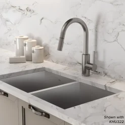 New Oletto Single Lever Pull Down Kitchen Faucet in Spot Free all-Brite Stainless Steel Single Hole