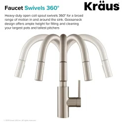 New Oletto Single Lever Pull Down Kitchen Faucet in Spot Free all-Brite Stainless Steel Single Hole