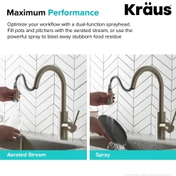 New Oletto Single Lever Pull Down Kitchen Faucet in Spot Free all-Brite Stainless Steel Single Hole