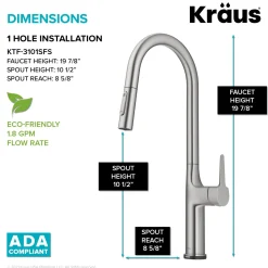 Online  Oletto Tall Modern Single-Handle Touch Activated with Pull Down Sprayer in Spot Free Stainless Steel Touchless, Sensor And Tap Activated Kitchen Faucets