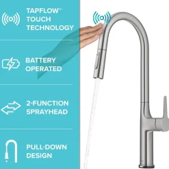 Online  Oletto Tall Modern Single-Handle Touch Activated with Pull Down Sprayer in Spot Free Stainless Steel Touchless, Sensor And Tap Activated Kitchen Faucets
