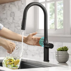Online Oletto Tall Modern Single-Handle Touch Activated with Pull Down Sprayer in Matte Black Touchless, Sensor And Tap Activated Kitchen Faucets