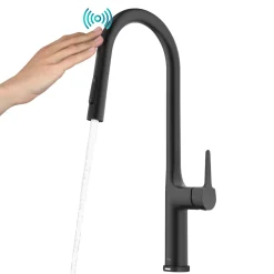Online  Oletto Tall Modern Single-Handle Touch Activated with Pull Down Sprayer in Matte Black Touchless, Sensor And Tap Activated Kitchen Faucets