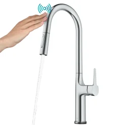 New Oletto Tall Modern Single-Handle Touch Activated with Pull Down Sprayer in Chrome Touchless, Sensor And Tap Activated Kitchen Faucets