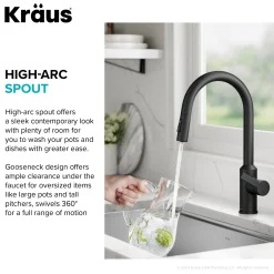 Clearance Oletto Touchless Pull-Down Kitchen Faucet in Matte Black Touchless, Sensor And Tap Activated Kitchen Faucets|Single Hole