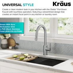 Online Oletto Touchless Pull-Down Kitchen Faucet in Spot-Free Stainless Steel Touchless, Sensor And Tap Activated Kitchen Faucets|Single Hole