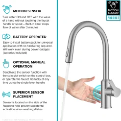 Online Oletto Touchless Pull-Down Kitchen Faucet in Spot-Free Stainless Steel Touchless, Sensor And Tap Activated Kitchen Faucets|Single Hole