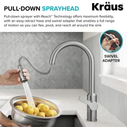 Online Oletto Touchless Pull-Down Kitchen Faucet in Spot-Free Stainless Steel Touchless, Sensor And Tap Activated Kitchen Faucets|Single Hole