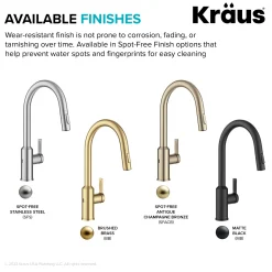 New Oletto Touchless Pull-Down Kitchen Faucet in Brushed Brass Touchless, Sensor And Tap Activated Kitchen Faucets|Single Hole