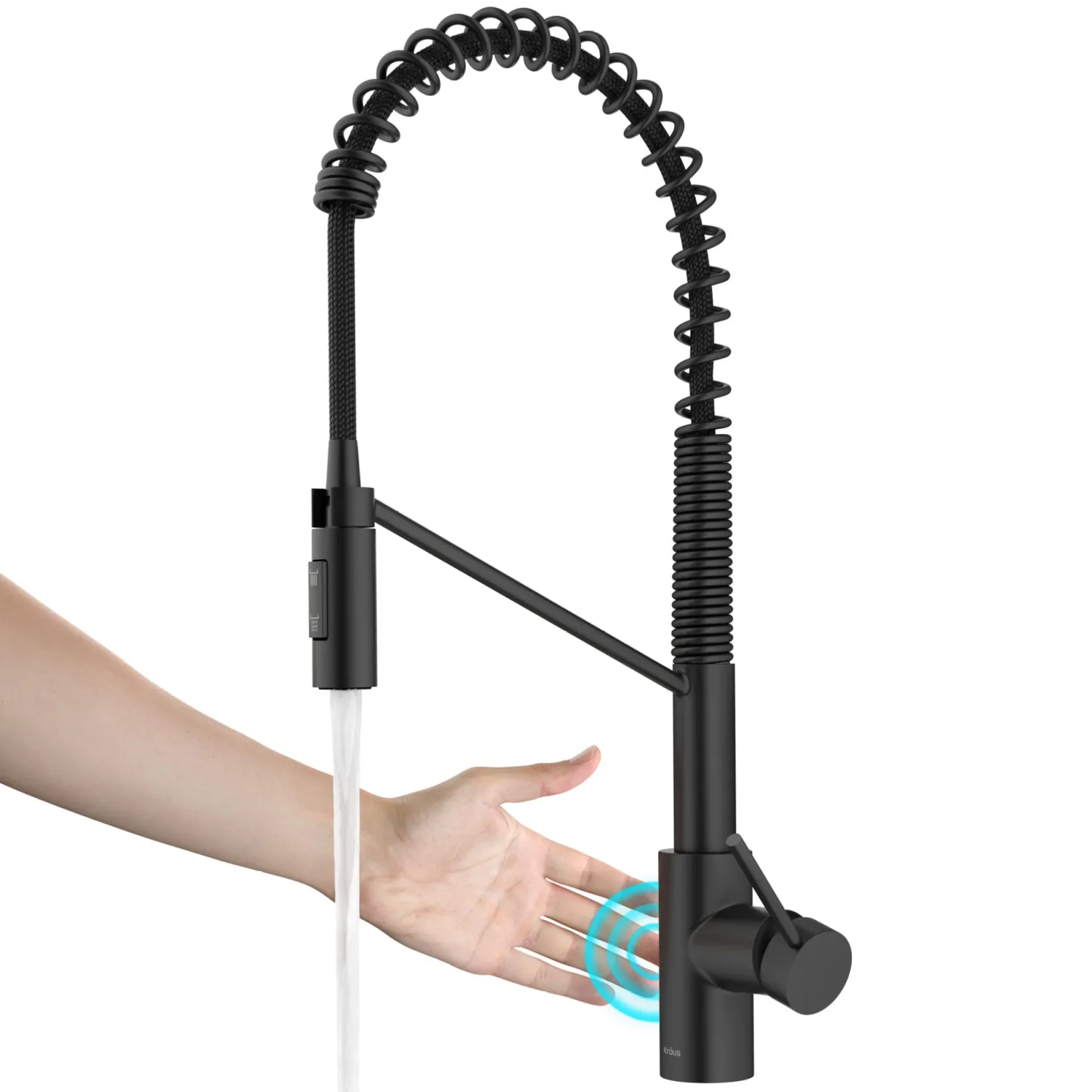 Sale Oletto Touchless Pull-Down Single Handle Faucet in Matte Black Touchless, Sensor And Tap Activated Kitchen Faucets|Single Hole