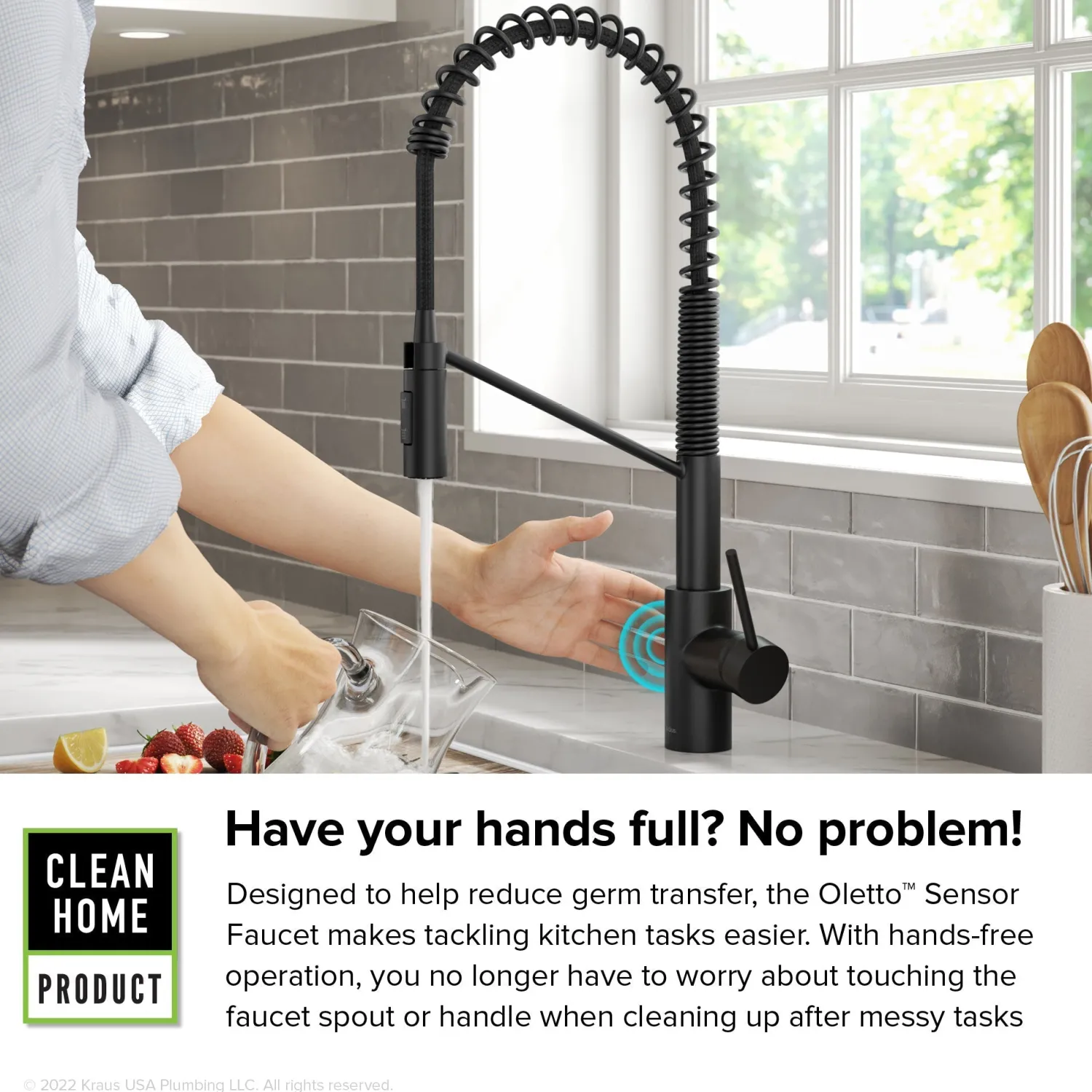 Sale Oletto Touchless Pull-Down Single Handle Faucet in Matte Black Touchless, Sensor And Tap Activated Kitchen Faucets|Single Hole