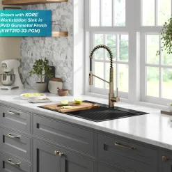 Discount Oletto Touchless Pull-Down Single Handle Faucet in Spot Free Antique Champagne Bronze Touchless, Sensor And Tap Activated Kitchen Faucets|Single Hole