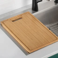 Clearance Organic Solid Bamboo Cutting Board for Kitchen Sink, 18.5