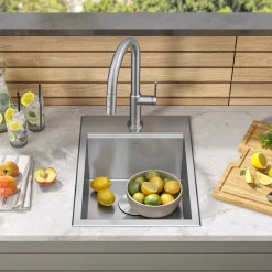 Outlet 15" × 22" Outdoor T-316 Marine Grade Workstation Sink with Cutting Board | KWT311-15-316 Outdoor Sinks & Accessories|Laundry Room Chevron Down Icon