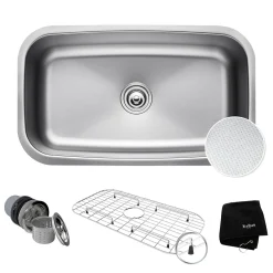 Clearance Outlast MicroShield 16 Gauge Stainless Steel Undermount Kitchen Sink Stainless Steel Sinks|Single Bowl Sinks
