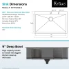 Hot Pax Zero-Radius 33" Handmade Topmount Single Bowl 16 Gauge Stainless Steel Drop-In Kitchen Sink with 2 Pre-Drilled Holes Drop-In / Top Mount Sinks|Stainless Steel Sinks