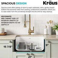 Sale Pintura 23" Enameled Stainless Steel Kitchen Sink in White Single Bowl Sinks