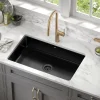 Sale Pintura 32" Undermount Porcelain Enameled Steel Kitchen Sink in Black Single Bowl Sinks|Undermount Sinks
