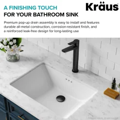 Sale Pop-Up Drain for Bathroom Sink in Matte Black Sink Drains|Overflow Bathroom Sink Drains