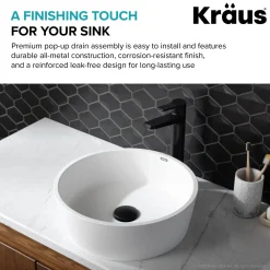 Sale Pop-Up Drain for Bathroom Sink in Matte Black Sink Drains|Overflow Bathroom Sink Drains