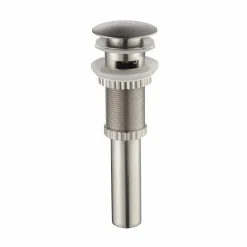 New Pop-Up Drain for Bathroom Sink in Satin Nickel Sink Drains|Overflow Bathroom Sink Drains