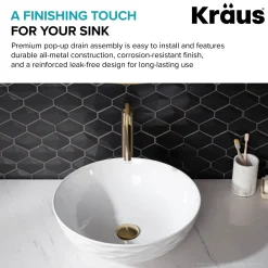 Best Pop-Up Drain for Bathroom Sink in Brushed Gold Sink Drains|Overflow Bathroom Sink Drains