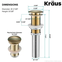 Best Pop-Up Drain for Bathroom Sink in Brushed Gold Sink Drains|Overflow Bathroom Sink Drains