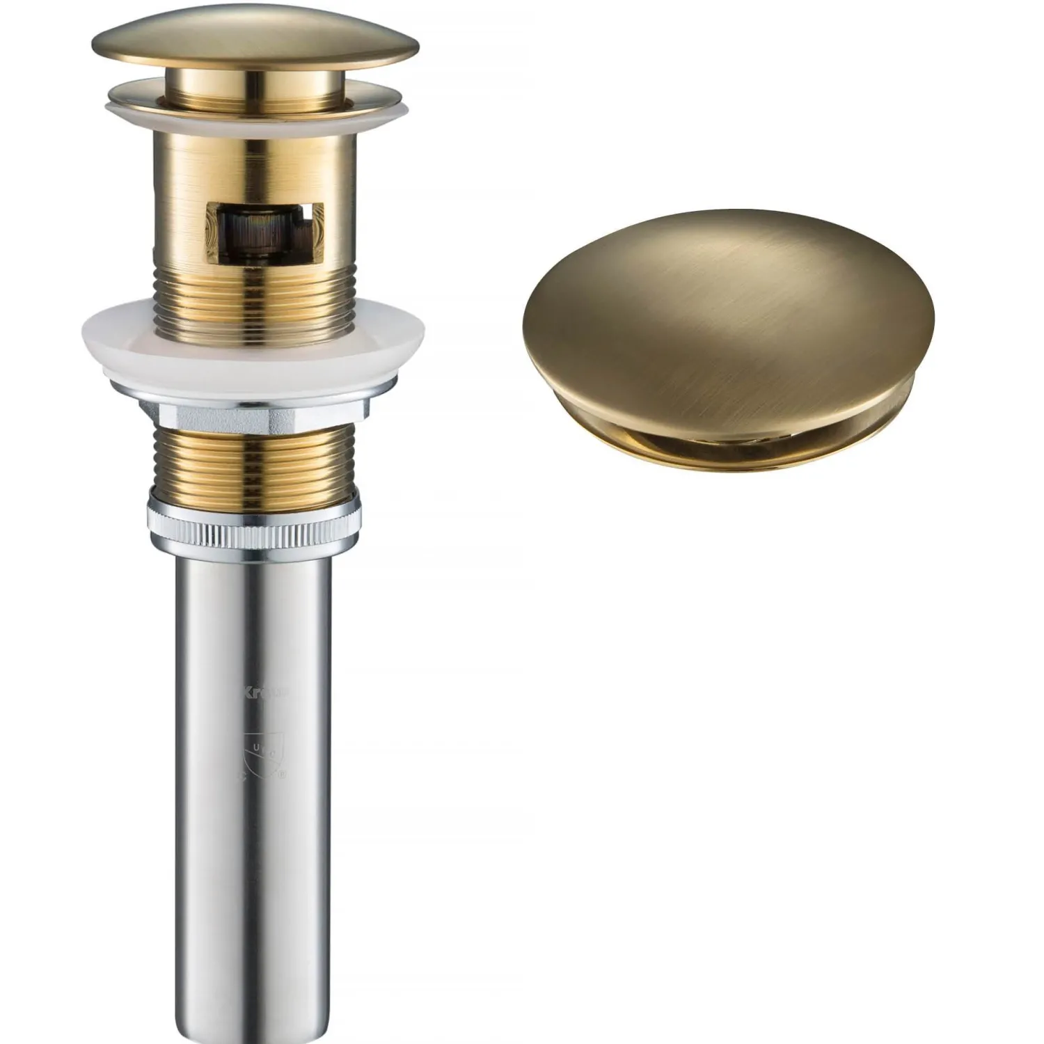 Best Pop-Up Drain for Bathroom Sink in Brushed Gold Sink Drains|Overflow Bathroom Sink Drains