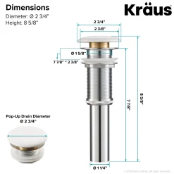 New Pop-Up Drain with Porcelain Ceramic Top for Bathroom Sink without Overflow, Gloss White Sink Drains|Overflow Bathroom Sink Drains