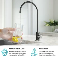 Purita 100% Lead-Free Kitchen Water Filter Faucet in Spot Free Stainless & Matte Black Single Hole|Water Filter Faucets