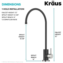 Purita 100% Lead-Free Kitchen Water Filter Faucet in Spot Free Stainless & Matte Black Single Hole|Water Filter Faucets