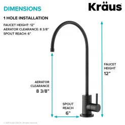 Sale Purita 100% Lead-Free Kitchen Water Filter Faucet in Matte Black Single Hole|Water Filter Faucets